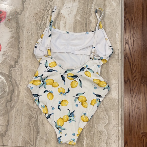 🍋  lemon Straight Neck textured One Piece NWOT - Picture 8 of 16